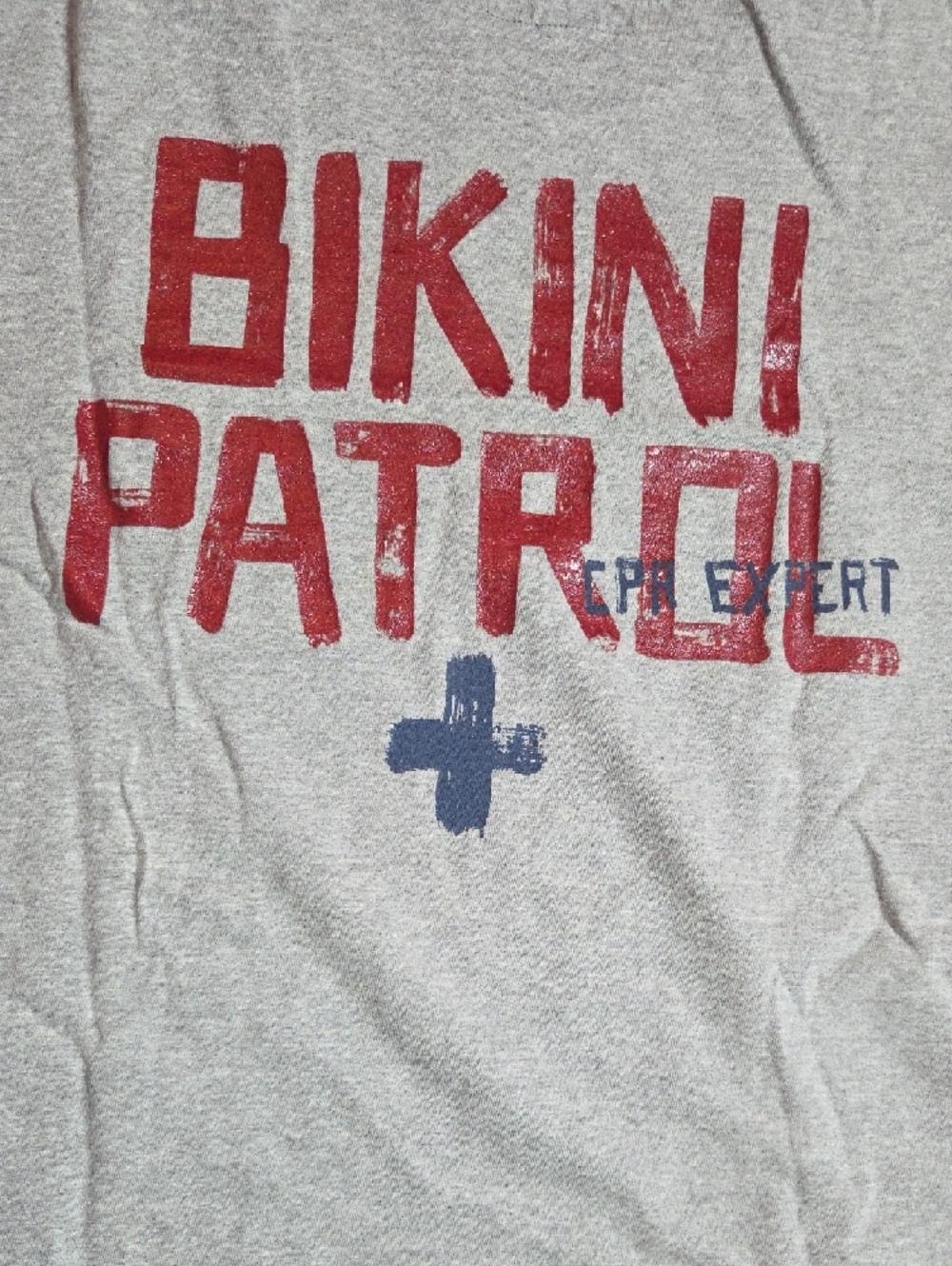 Abercrombie & Fitch Light Grey Logo Crew Tee with Maroon Accent - Picture 4 of 4